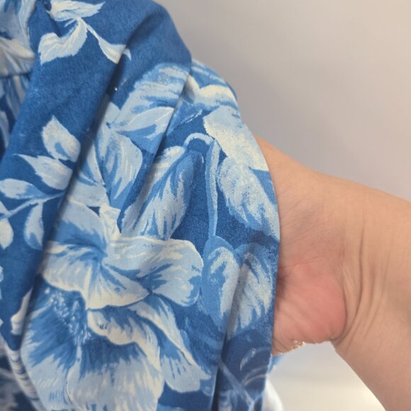 Joie Blue White Floral Tropical Empire Waist Summer Resort Maxi Dress 8 NWOT - Picture 13 of 14